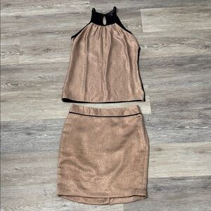 The Limited Shimmering Bronze Skirt Set